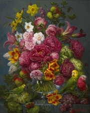 Floral with Birds and Apples