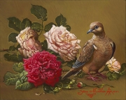 Roses with Morning Dove