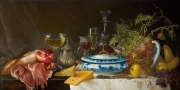 Still Life with Fruit, Wine and Cheese