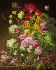 Floral with Hedgehog