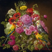 Floral with Birds
