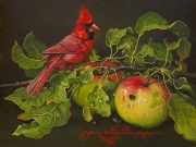 Cardinal with Apples